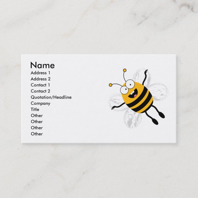 Carte De Visite Cartoon Bee (Devant)