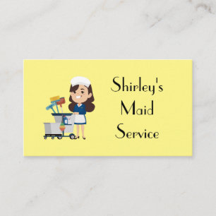 Carte De Visite CARTOON Girl Shirley's Maid Service Code QR