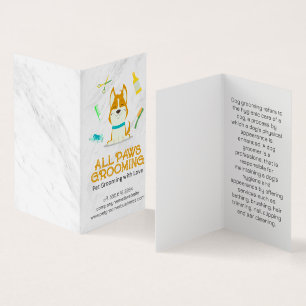 Carte De Visite Cartoon mignon chien et outils de culture