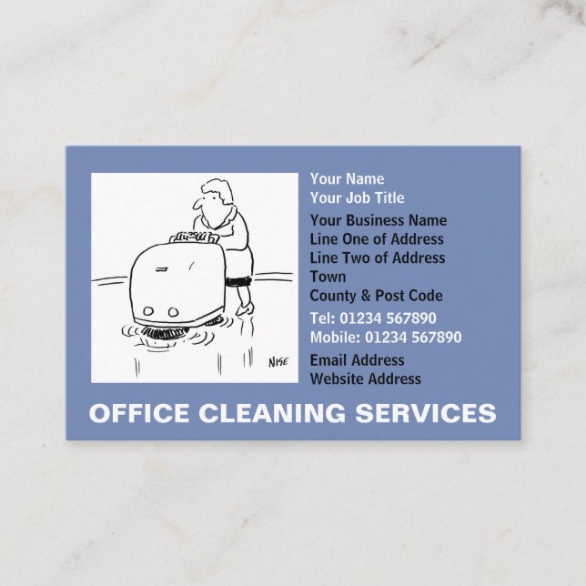 Carte De Visite Cartoon Office Cleaning Services (Devant)