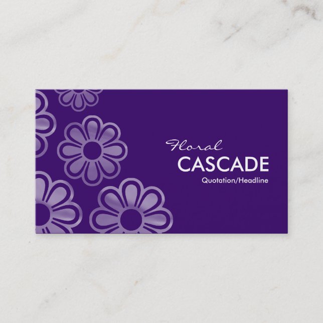 Carte De Visite Cascade florale - Violet foncé (Devant)