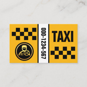 Carte De Visite Case à cocher Taxi jaune
