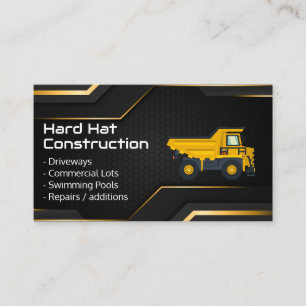 Carte De Visite Casque de chantier Camion à benne