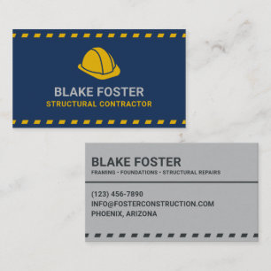 Carte De Visite Casque de chantier de contractant de structure ble