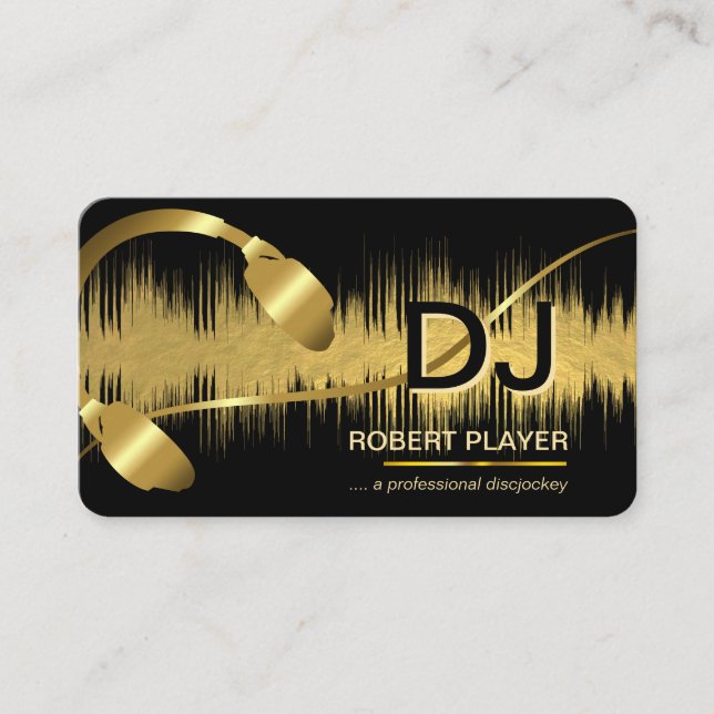 Carte De Visite Casque de DJ Deejay Musique Professionnelle  (Devant)