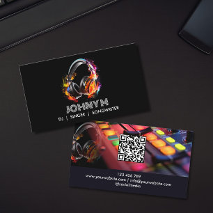 Carte De Visite Casque de musique pour DJ professionnel moderne Co
