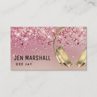 Carte De Visite casque DJ fausse parties scintillant