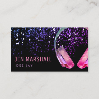 Carte De Visite Casque DJ violet rose