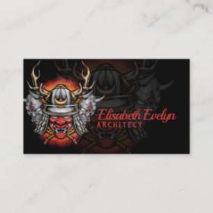 Carte De Visite Casque Samurai avec masque oni