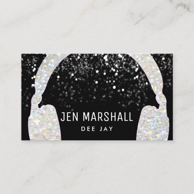 Carte De Visite Casques de musique étincelante DJ (Devant)