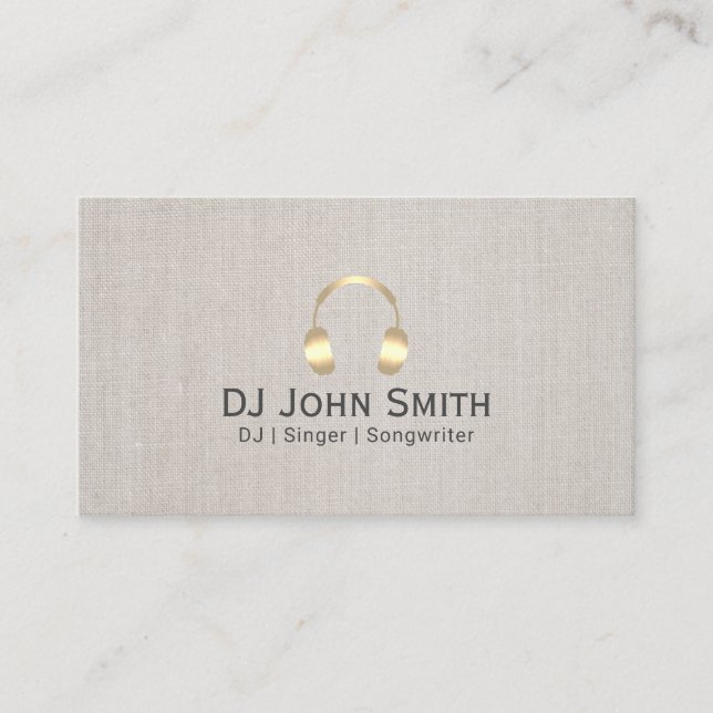 Carte De Visite Casques DJ Dee Jay Elegant Linen (Devant)