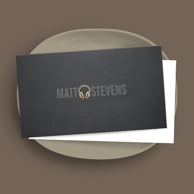 Carte De Visite Casques DJ Gold cool Musique noire 2 (Créateur téléchargé)