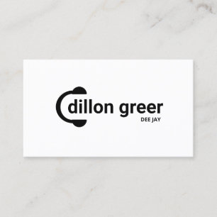 Carte De Visite Casques DJ Noir Blanc Musique