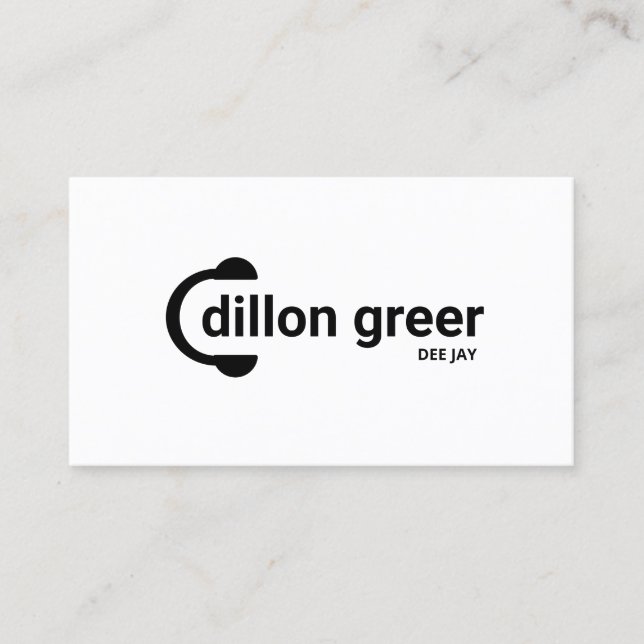 Carte De Visite Casques DJ Noir Blanc Musique (Devant)
