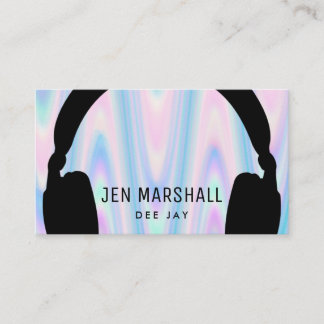 Carte De Visite Casques DJ pour la conception fausse iridescente