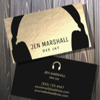 Casques DJ sur fausse feuille d'or