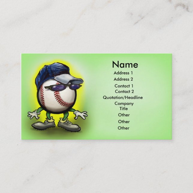 Carte De Visite Casquette de base-ball copie de la carte, nom, adr (Devant)