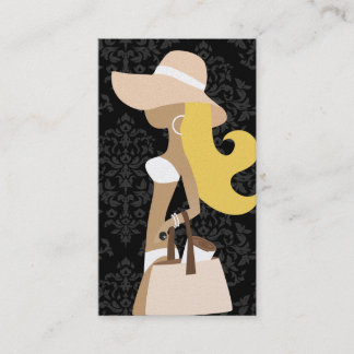 Carte De Visite Casquette de blonde de Fashionista de bikini de