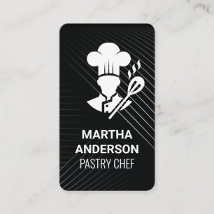 Carte De Visite Casquette de chef et cuillère Logo de restaurant