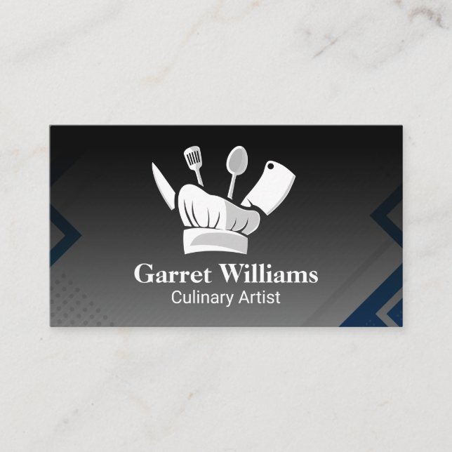 Carte De Visite Casquette de Chef | Ustensiles de cuisine (Devant)