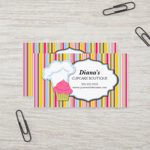 Carte De Visite Casquette mignon de petit gâteau et de Baker