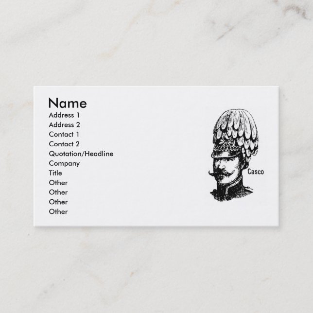Carte de visite Casquette vintage (Devant)