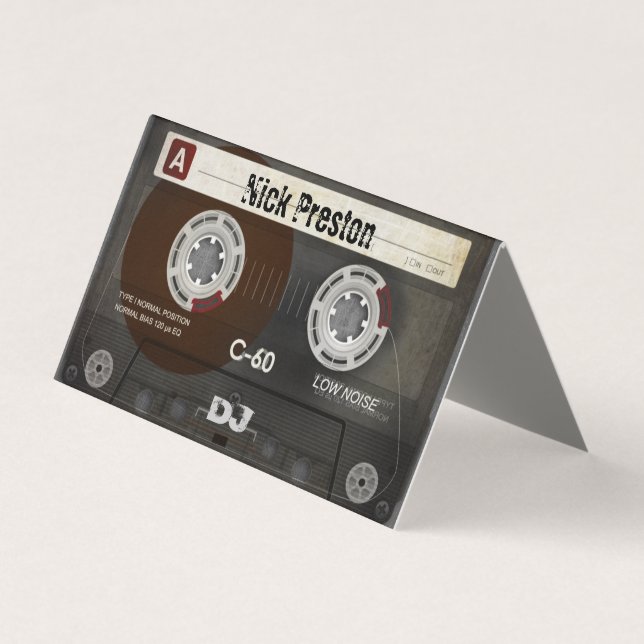 Carte De Visite Cassette audio Cool Retro| DJ Professionnel (Devant)
