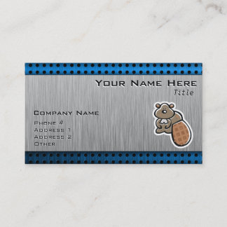 Carte De Visite Castor mignon ; Métal-regard