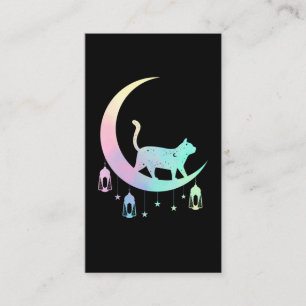Carte De Visite Cat Crescent Moon Horoscope Pastel Goth Wicca