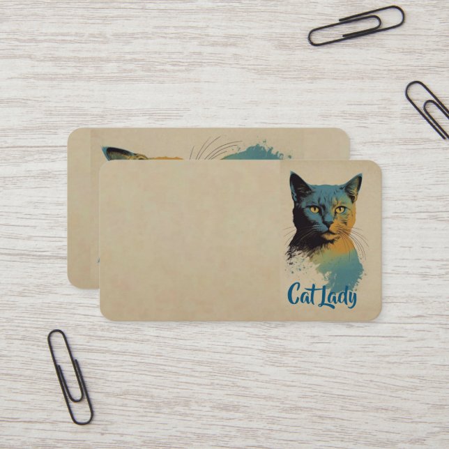 Carte de visite Cat Lady (Devant/Arrière en situation)