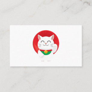 Carte De Visite Cat Maneki Neko Japon Chat amusant Idée de cadeau