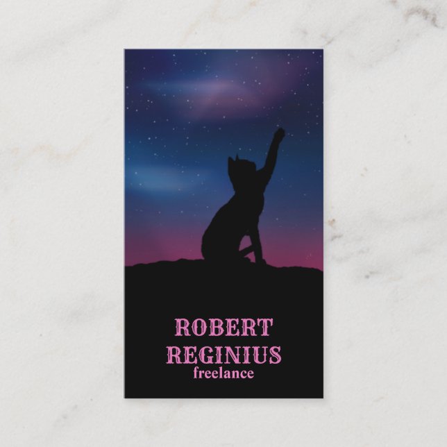 Carte De Visite Cat Star Sky (Devant)