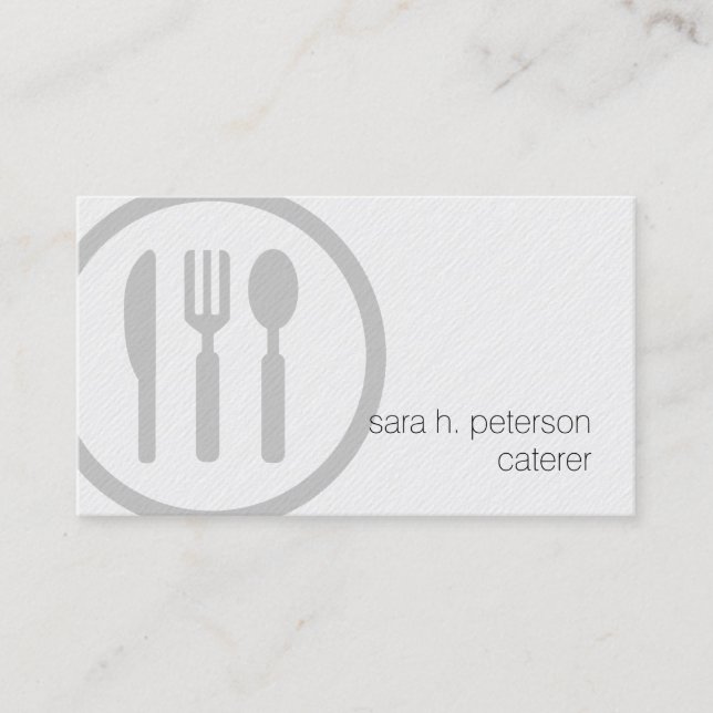 Carte De Visite Caterer Bold Cutlery Icon Food Service (Devant)