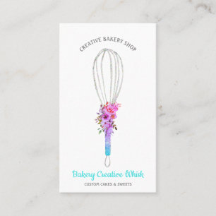 Carte De Visite Caterer Whisk logo pâtisserie boho