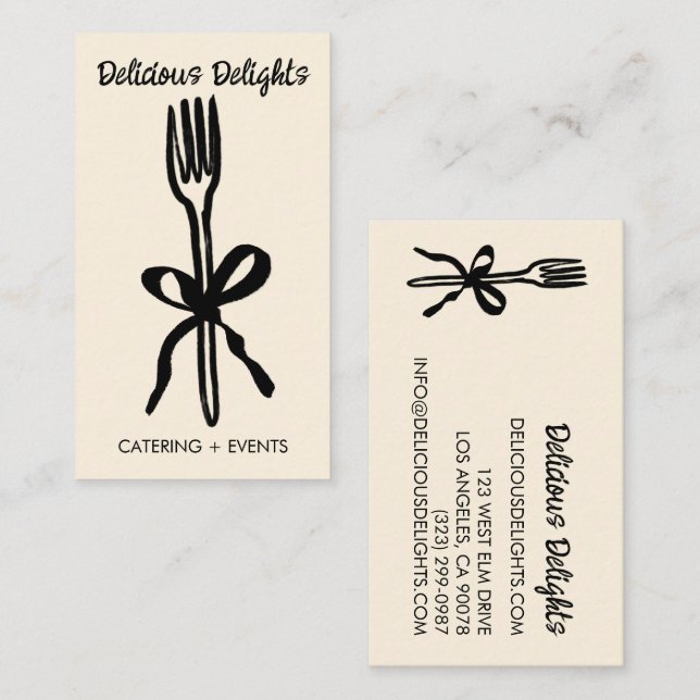 Carte De Visite Catering Chef Organisation d'événements Préparatio (Devant / Derrière)