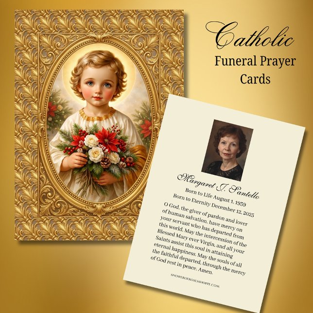 Carte De Visite Catholic Memorial Prayer Christmas Jesus  (Créateur téléchargé)