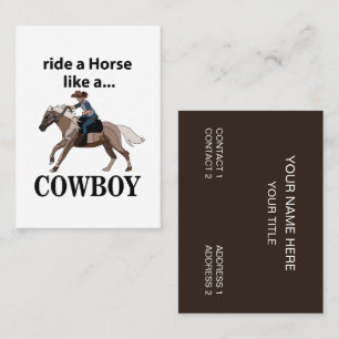 Carte De Visite Cavalier à Cheval Comme Un Cowboy