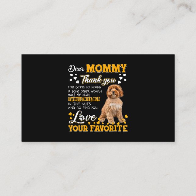 Carte De Visite Cavoodle Cher Merci Maman Pour Être Ma Maman (Devant)