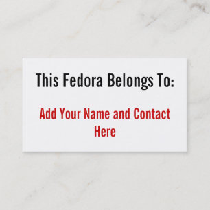 Carte De Visite Ce Fedora appartient à