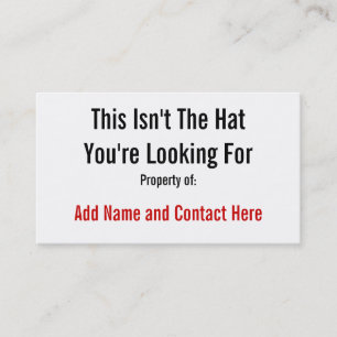 Carte De Visite Ce n'est pas le casquette