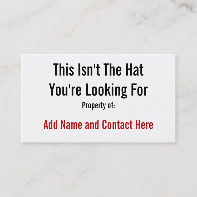 Carte De Visite Ce n'est pas le casquette (Devant)