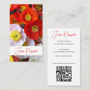 Carte De Visite Célébrant de Mariage Simple Floral Coloré
