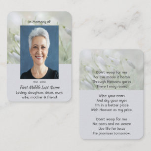 Carte De Visite Célébration chrétienne de la vie Fleurs de perce-n