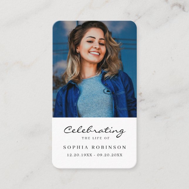 Carte De Visite Célébration de la vie 2 Photo Funeral Prayer Card (Devant)