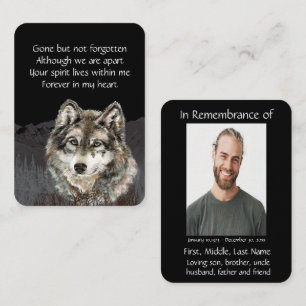 Carte De Visite Célébration de la vie commémoration Wolf