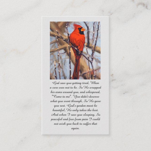 Carte De Visite Celebration of Life Oil Cardinal Sympathy Card (Devant)