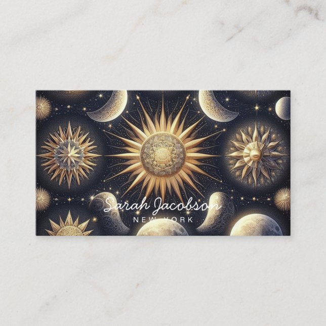 Carte de visite céleste Boho – Ciel nocturne cosmi (Devant)