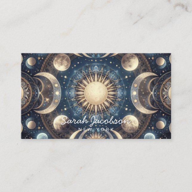 Carte de visite céleste Boho – Ciel nocturne cosmi (Devant)