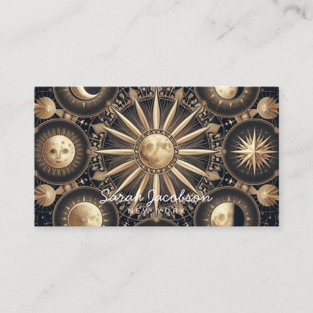 Carte de visite céleste Boho – Ciel nocturne cosmi (Devant)