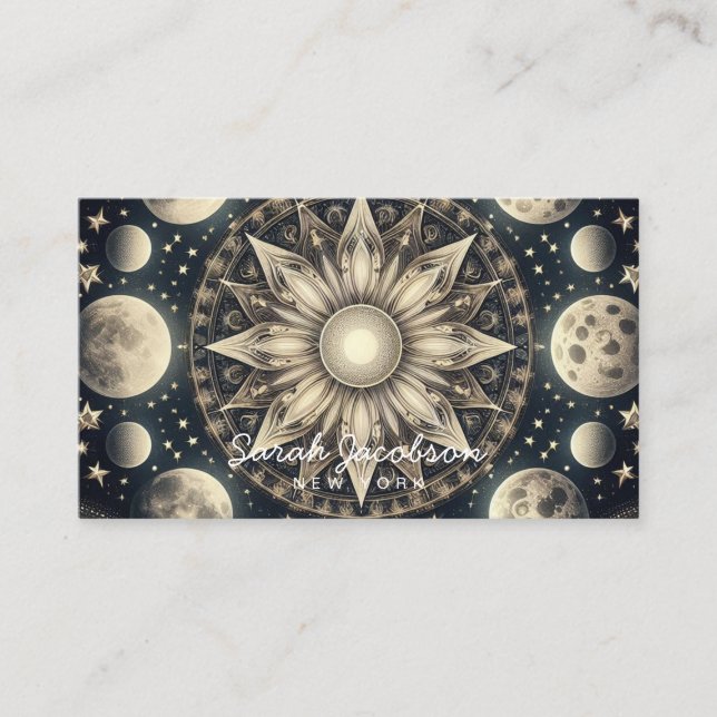 Carte de visite céleste Boho – Ciel nocturne cosmi (Devant)